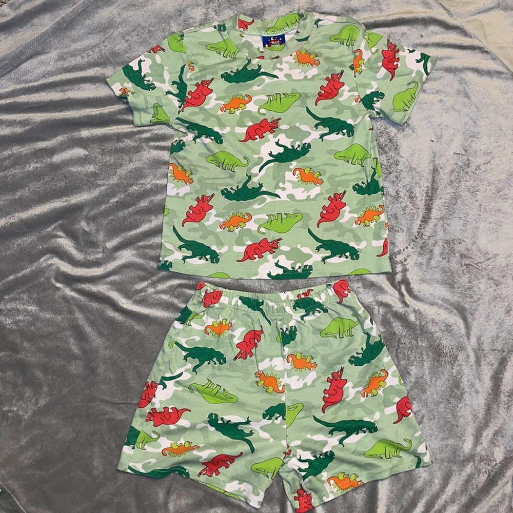 Dinasour print 2 piece pajamas